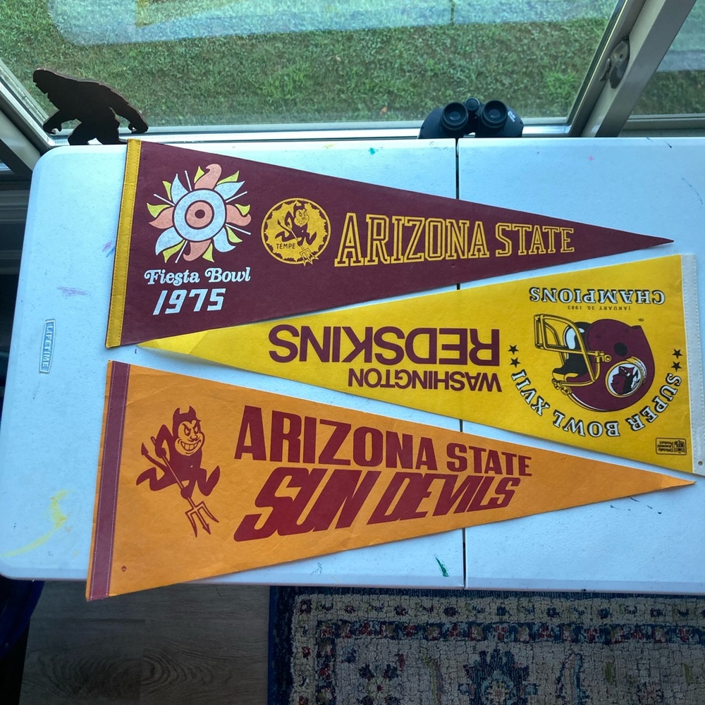 Arizona State Sun Devils Pennants and Washington Redskins felt banners